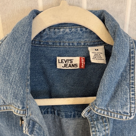 Levi's Classic Blue Denim Button Shirt Jacket Size M - Picture 2 of 4